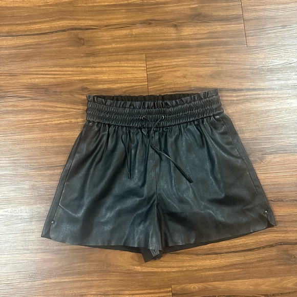 Zara Pants - Zara Black High Waist Faux Leather Shorts